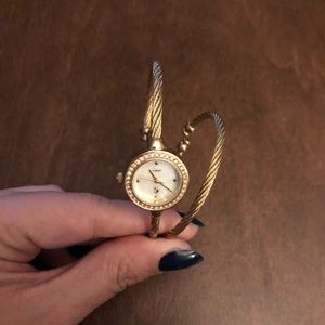 Gold bracelet and watch set